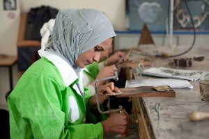 A beneficiary of the Lalla Fatima Zahra Alaazizia Complex 